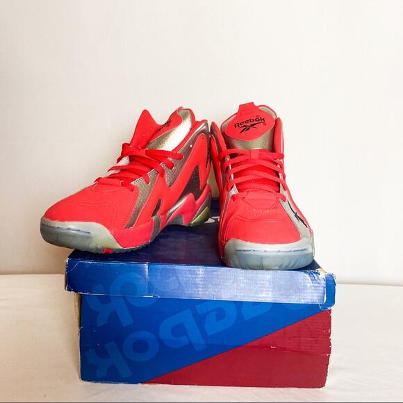 REEBOK Retro Vintage Y2K Kamikaze II Mid Red Fish Market Sz. 10.5 - Picture 3 of 8